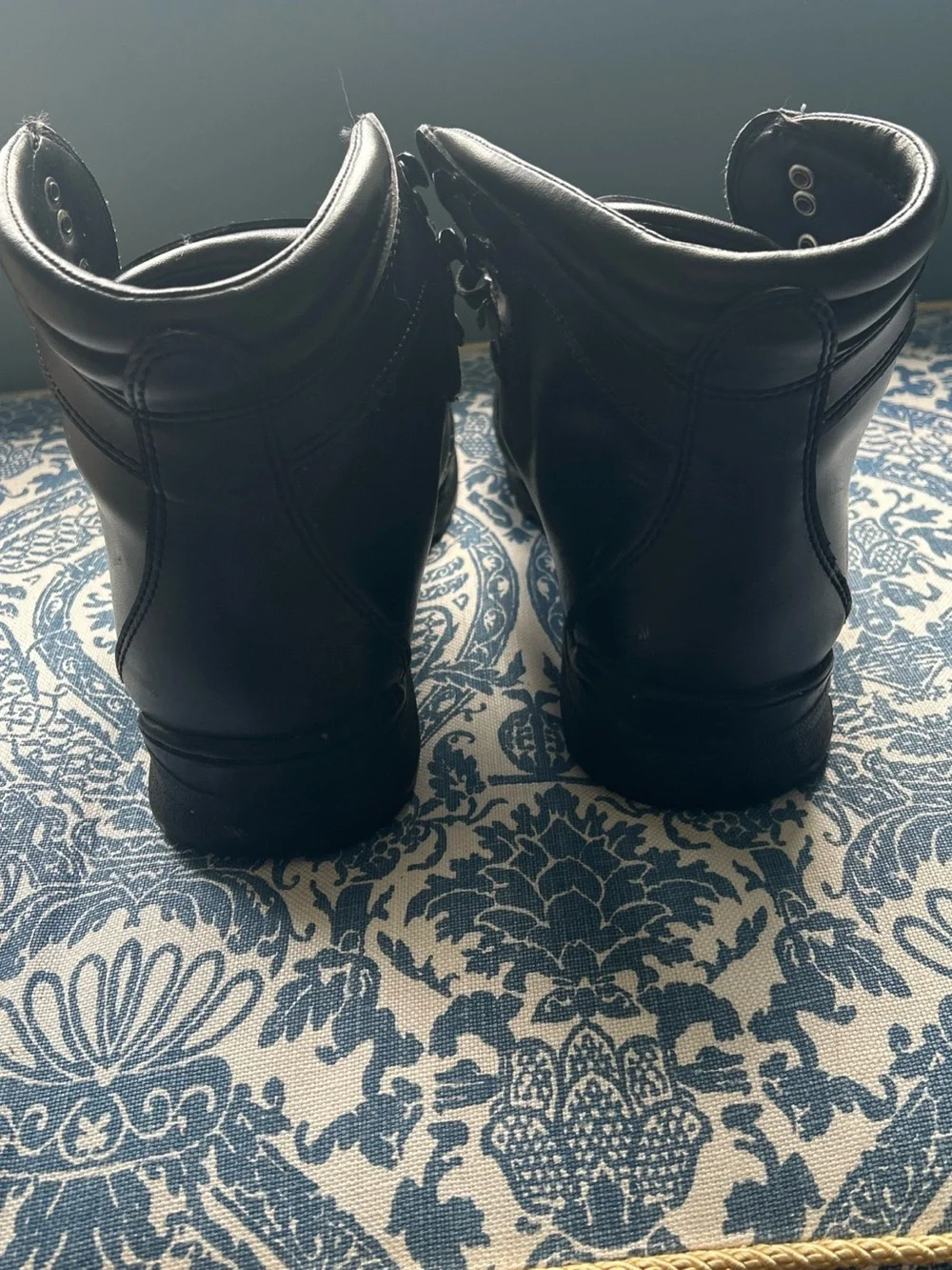 Men's original rugged Outback Black Leather Lace-Up Tactical Boots size 12